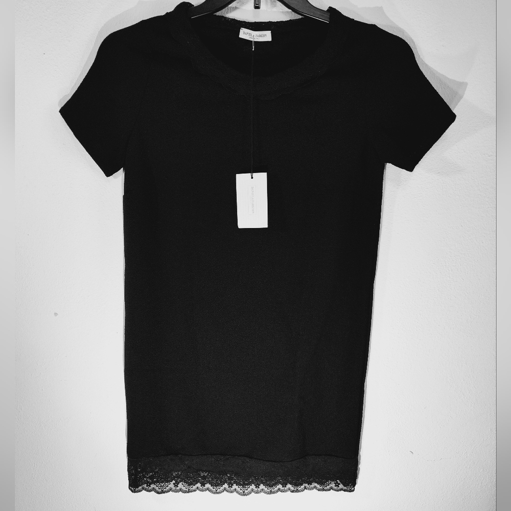 NWT Daniela Fargion Designer Black Dress - Size 42/Small